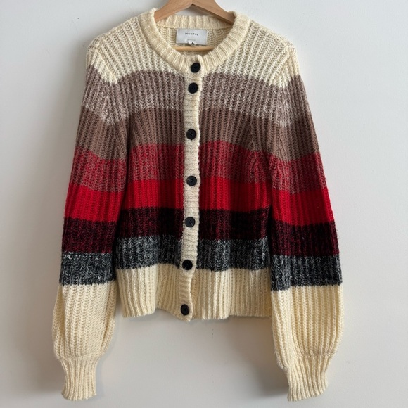 Munthe Nippa Stripe Cardigan Sweater size 38/8 - Picture 2 of 6